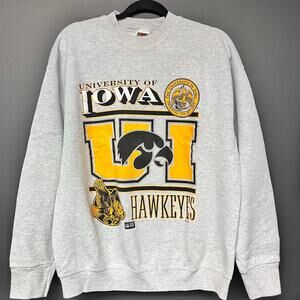 Vintage University LG of Iowa Hawkeyes Athletic crewneck graphic sweatshirt gray